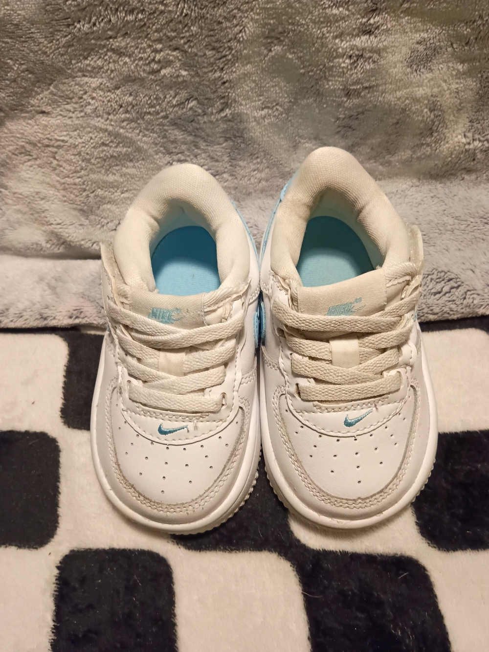 Nike Force 1 Low EasyOn TD "White Aquarius Blue" Size 5C